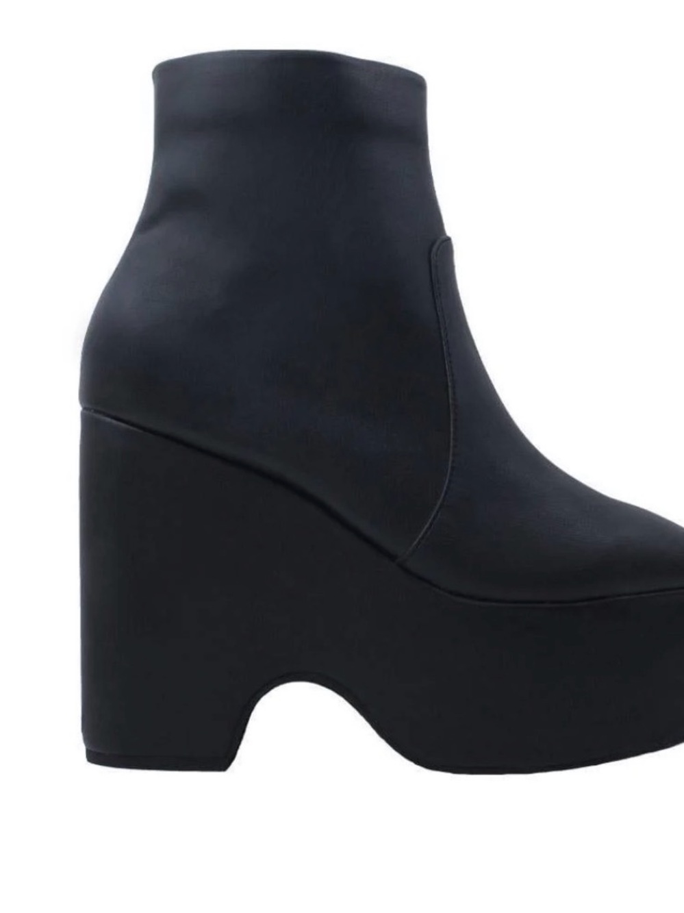 Lemon Drop by Privlaged Sz 8 Black Platform Wedge Ankle Boots